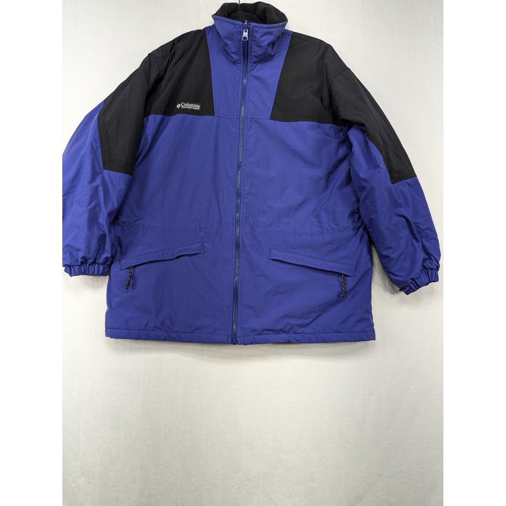 Columbia Sportswear Jacket Womens Large‎ Blue Black Full Zip Fleece Lined